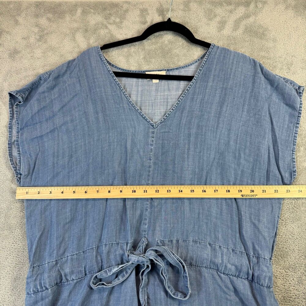 LOFT Outlet Mini Dress Womens Extra Large Blue Chambray Pockets Sleeveless Top - Picture 4 of 7